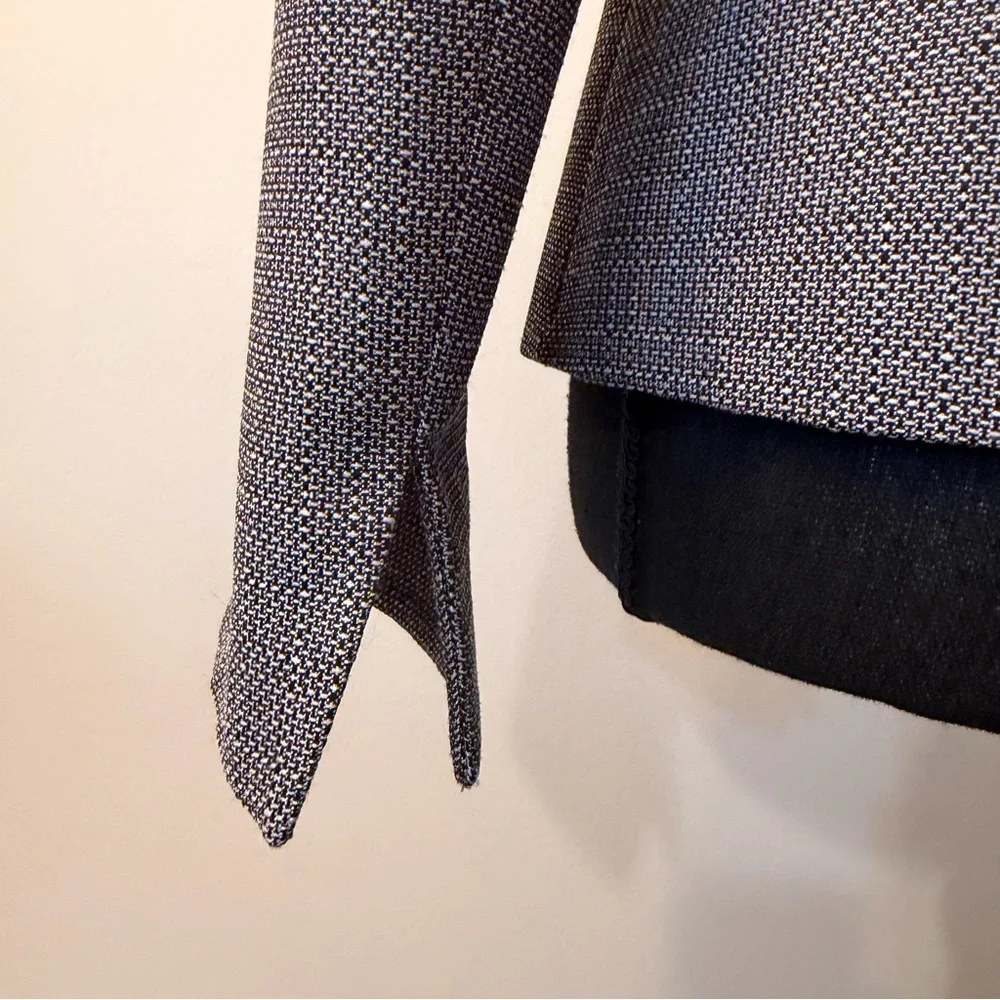 Evan Picone Women's 2P Gray Black Textured‎ Blazer Trendy Career Business Button